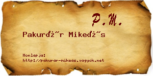 Pakurár Mikeás névjegykártya